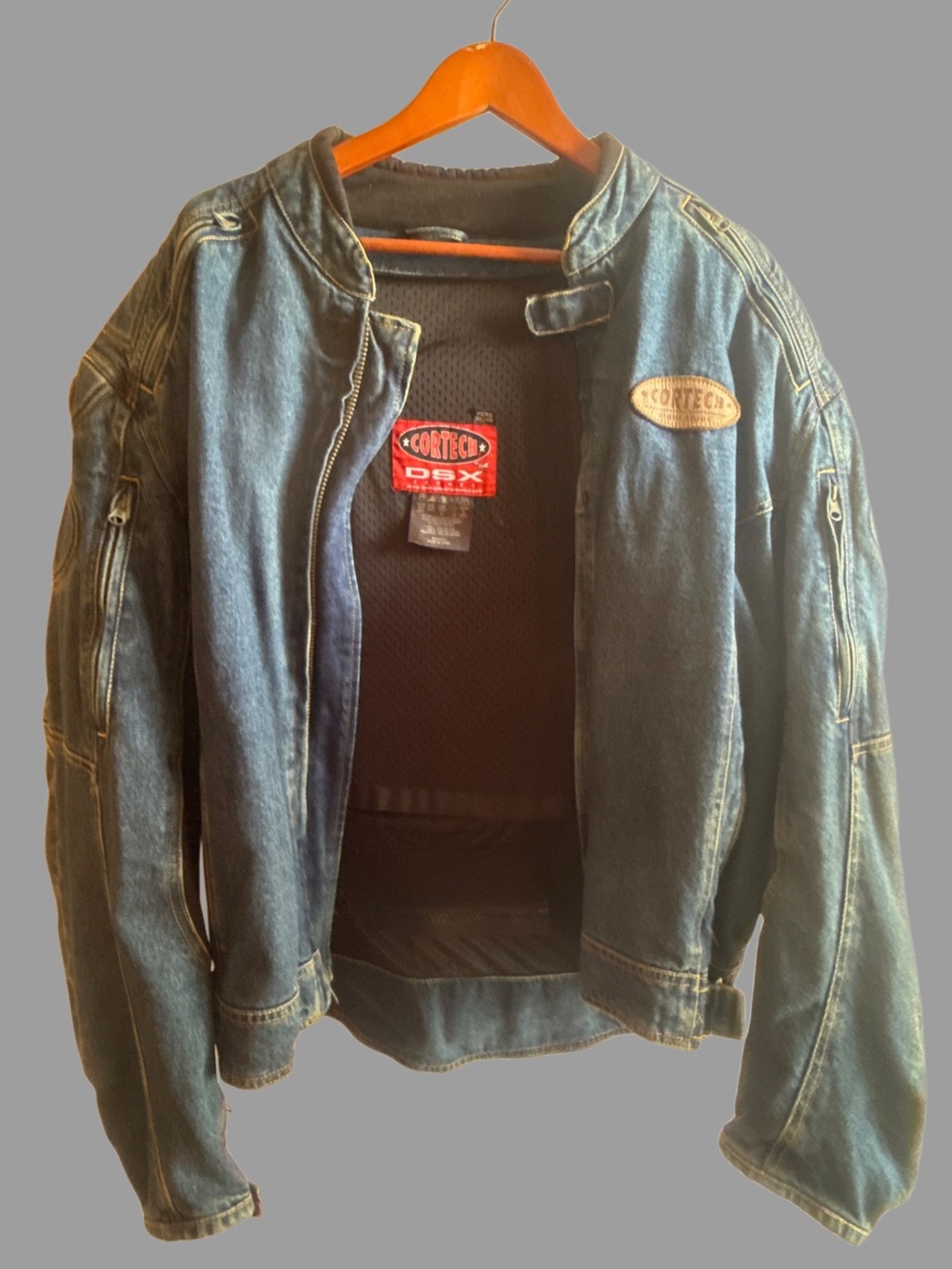 Cortech DSX Denim Motorcycle Jacket Men’s XXL 48 Armor Pockets Riding Biker